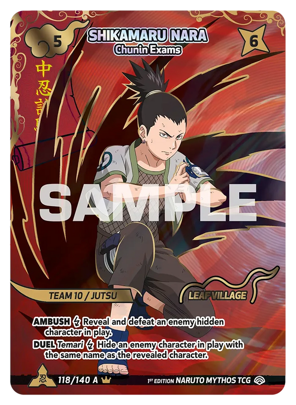 118/140 - Shikamaru Nara - Examens Chūnin — Carte Naruto Mythos Shinobi Shiren - Set 2 Éd.1 118/140