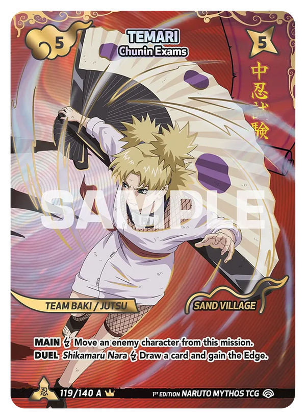 119/140 - Temari - Examens Chūnin — Carte Naruto Mythos Shinobi Shiren - Set 2 Éd.1 119/140
