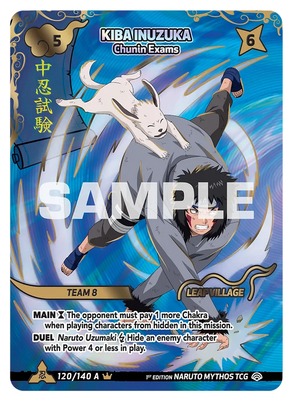 120/140 - Kiba Inuzuka - Examens Chūnin — Carte Naruto Mythos Shinobi Shiren - Set 2 Éd.1 120/140