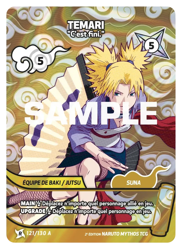 121/130 - Temari - C'est fini. — Carte Naruto Mythos Konoha Shidō - Set 1 Éd.2 121/130