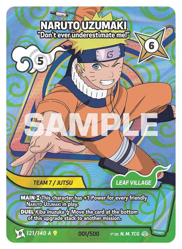 121/140 - Naruto Uzumaki - « Ne me sous-estime jamais ! » — Carte Naruto Mythos Shinobi Shiren - Set 2 Éd.1 121/140