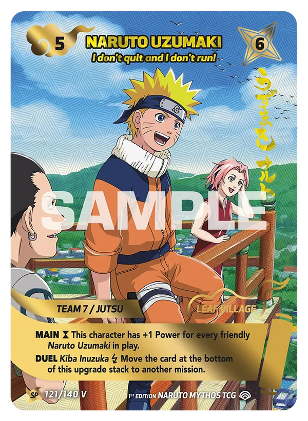 121/140 - Naruto Uzumaki - « Je n'abandonne pas et je ne fuis pas ! » — Carte Naruto Mythos Shinobi Shiren - Set 2 Éd.1 121/140