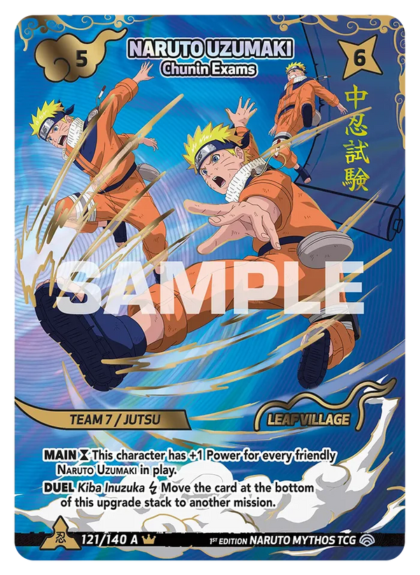 121/140 - Naruto Uzumaki - Examens Chūnin — Carte Naruto Mythos Shinobi Shiren - Set 2 Éd.1 121/140