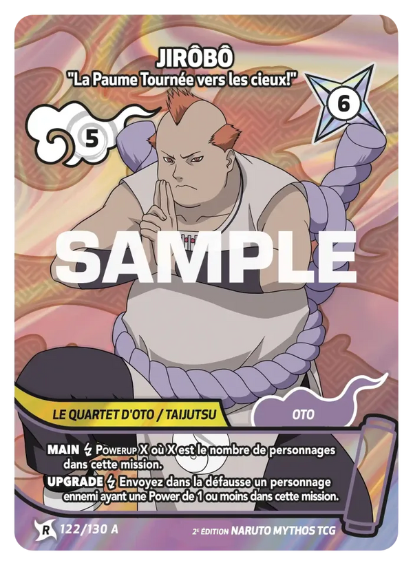 122/130 - Jirôbô - La Paume Tournée vers les cieux! — Carte Naruto Mythos Konoha Shidō - Set 1 Éd.2 122/130