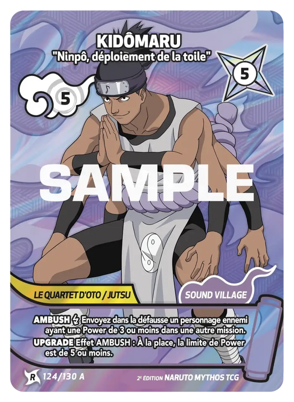 124/130 - Kidômaru - Ninpô, déploiement de la toile — Carte Naruto Mythos Konoha Shidō - Set 1 Éd.2 124/130