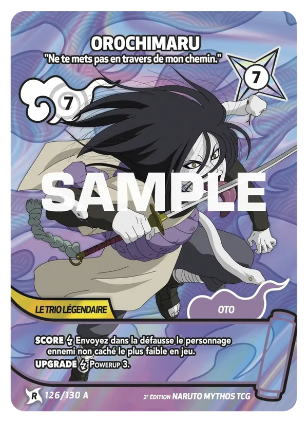 126/130 - Orochimaru - Ne te mets pas en travers de mon chemin. — Carte Naruto Mythos Konoha Shidō - Set 1 Éd.2 126/130