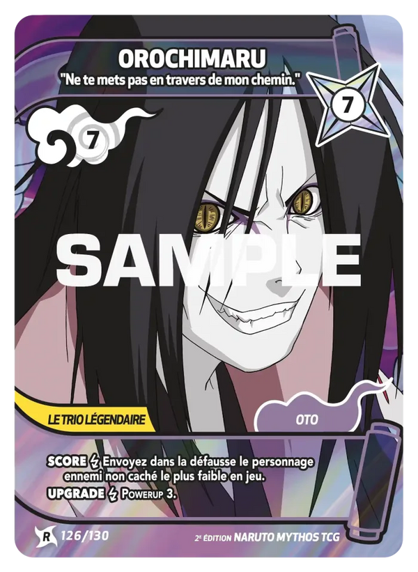 126/130 - Orochimaru - Ne te mets pas en travers de mon chemin. — Carte Naruto Mythos Konoha Shidō - Set 1 Éd.2 126/130