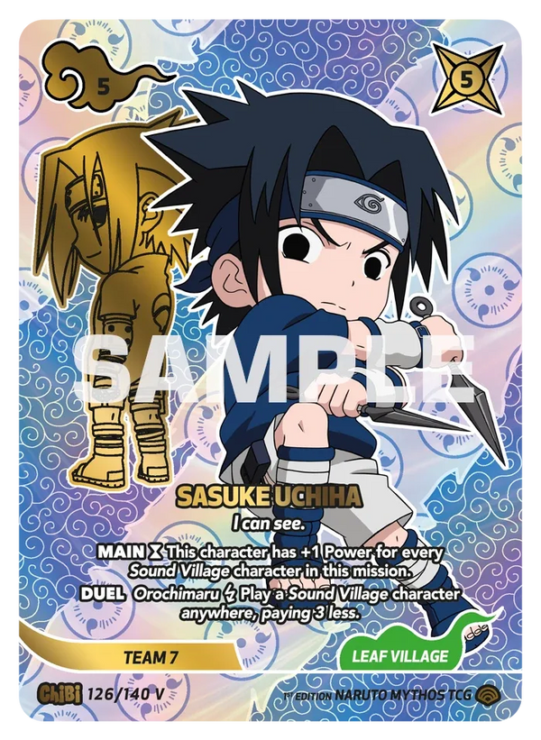 126/140 - Sasuke Uchiwa - « Je vois. » — Carte Naruto Mythos Shinobi Shiren - Set 2 Éd.1 126/140