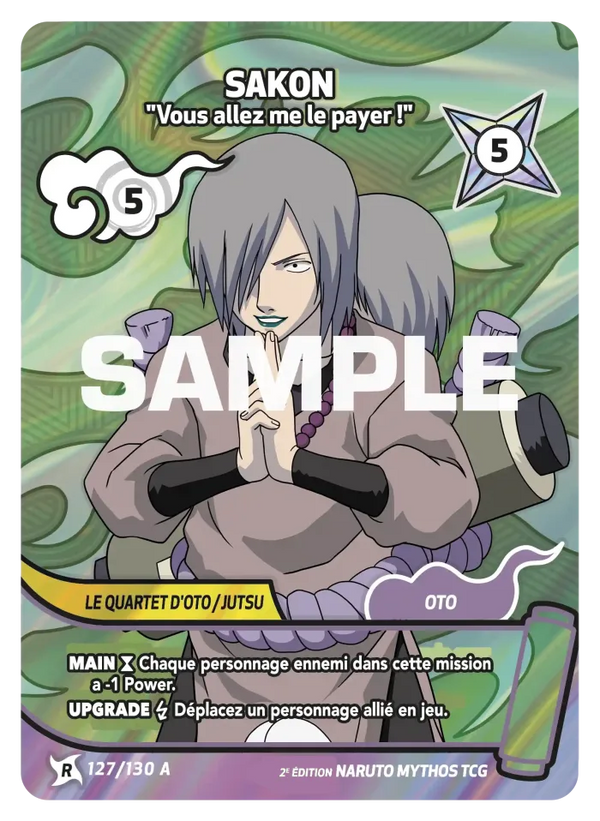 127/130 - Sakon - Vous allez me le payer ! — Carte Naruto Mythos Konoha Shidō - Set 1 Éd.2 127/130