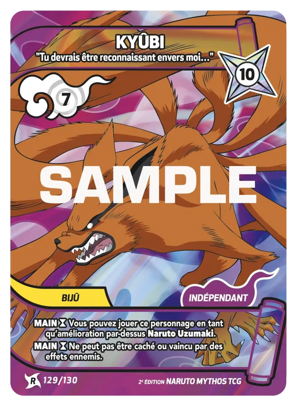 129/130 - Kyûbi - Tu devrais être reconnaissant envers moi… — Carte Naruto Mythos Konoha Shidō - Set 1 Éd.2 129/130