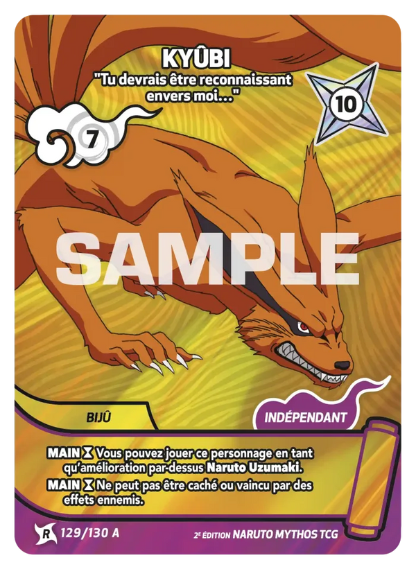 129/130 - Kyûbi - Tu devrais être reconnaissant envers moi… — Carte Naruto Mythos Konoha Shidō - Set 1 Éd.2 129/130