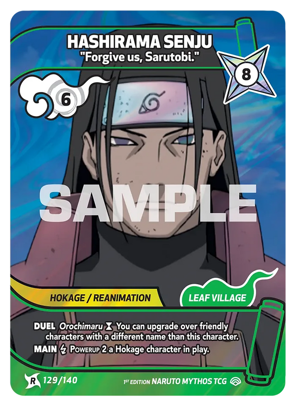 129/140 - Hashirama Senju - « Pardonne-nous, Sarutobi. » — Carte Naruto Mythos Shinobi Shiren - Set 2 Éd.1 129/140