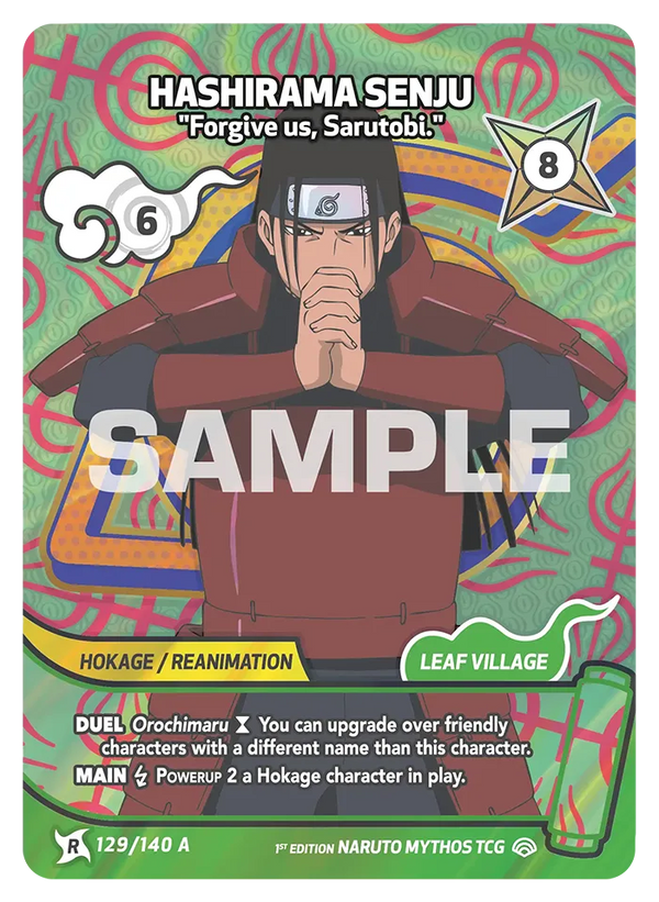 129/140 - Hashirama Senju - « Pardonne-nous, Sarutobi. » — Carte Naruto Mythos Shinobi Shiren - Set 2 Éd.1 129/140