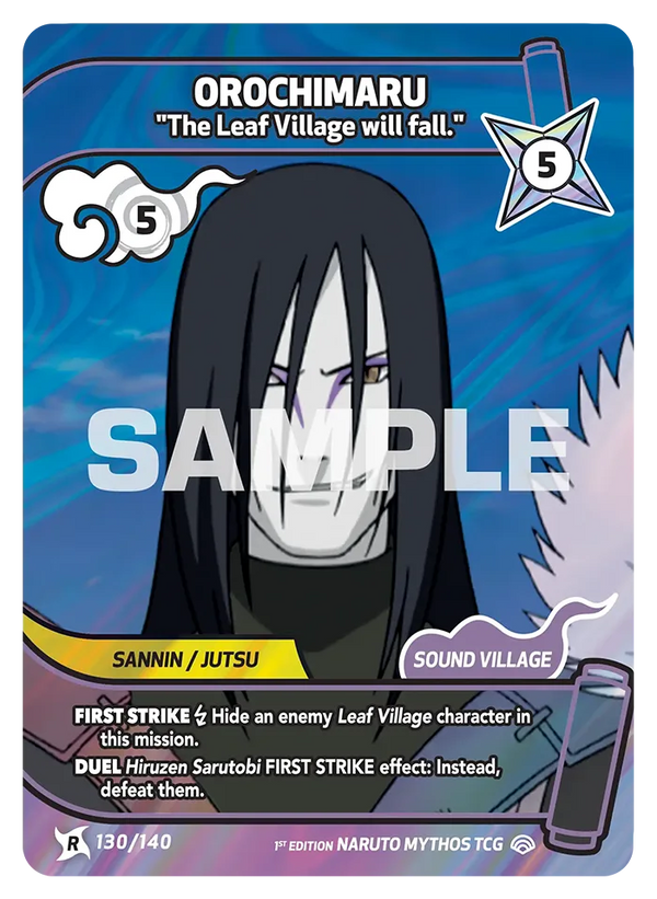 130/140 - Orochimaru - « Konoha tombera. » — Carte Naruto Mythos Shinobi Shiren - Set 2 Éd.1 130/140