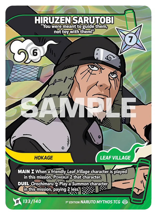 133/140 - Hiruzen Sarutobi - « Tu devais les guider, pas jouer avec eux ! » — Carte Naruto Mythos Shinobi Shiren - Set 2 Éd.1 133/140