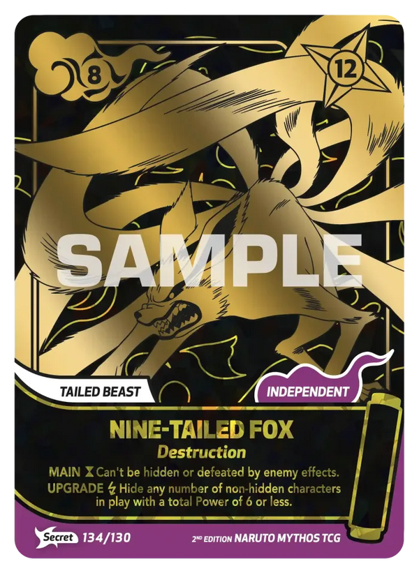 134/130 - Kyûbi - Destruction — Carte Naruto Mythos Konoha Shidō - Set 1 Éd.2 134/130