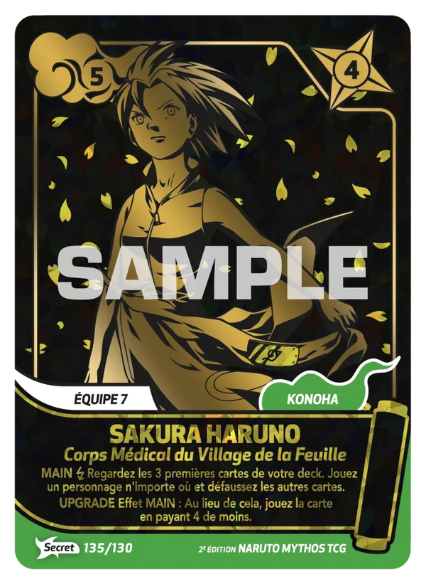 135/130 - Sakura Haruno - Corps Médical du Village de la Feuille — Carte Naruto Mythos Konoha Shidō - Set 1 Éd.2 135/130