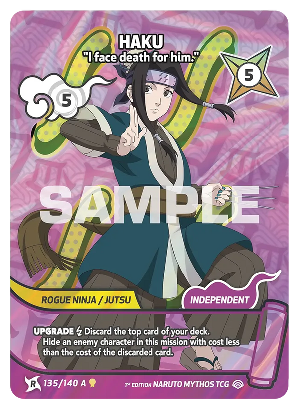 135/140 - Haku - « J'affronte la mort pour lui. » — Carte Naruto Mythos Shinobi Shiren - Set 2 Éd.1 135/140