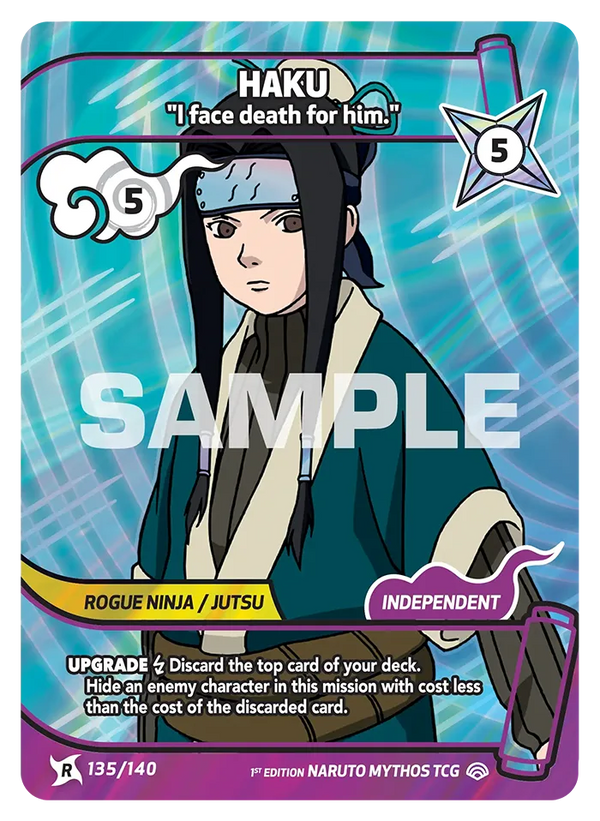 135/140 - Haku - « J'affronte la mort pour lui. » — Carte Naruto Mythos Shinobi Shiren - Set 2 Éd.1 135/140