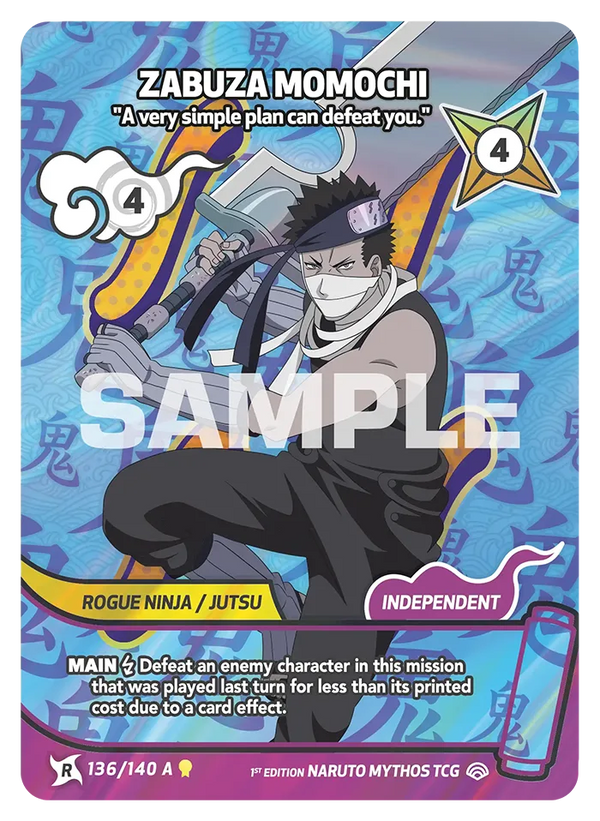 136/140 - Zabuza Momochi - « Un plan très simple peut te vaincre. » — Carte Naruto Mythos Shinobi Shiren - Set 2 Éd.1 136/140