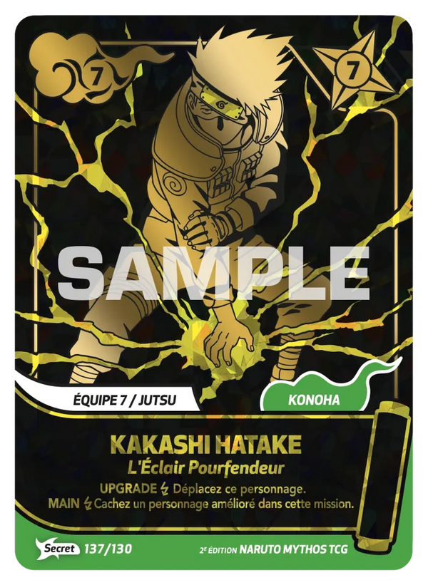 137/130 - Kakashi Hatake - L'Éclair Pourfendeur — Carte Naruto Mythos Konoha Shidō - Set 1 Éd.2 137/130