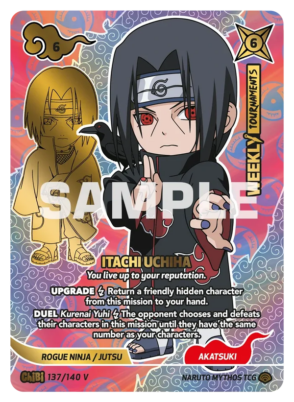 137/140 - Itachi Uchiwa - « Tu es à la hauteur de ta réputation. » — Carte Naruto Mythos Shinobi Shiren - Set 2 Éd.1 137/140