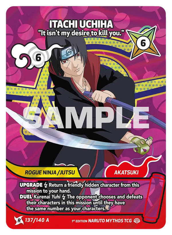 137/140 - Itachi Uchiwa - « Je n'ai pas le désir de te tuer. » — Carte Naruto Mythos Shinobi Shiren - Set 2 Éd.1 137/140