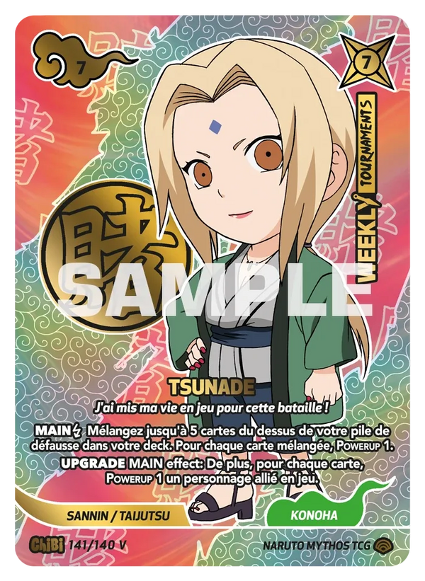 141/140 - Tsunade - « C'est le grand moment où je risque ma vie ! » — Carte Naruto Mythos Shinobi Shiren - Set 2 Éd.1 141/140
