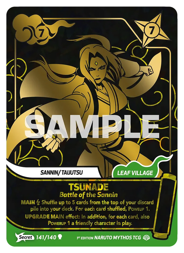141/140 - Tsunade - Le Duel des Sannin — Carte Naruto Mythos Shinobi Shiren - Set 2 Éd.1 141/140