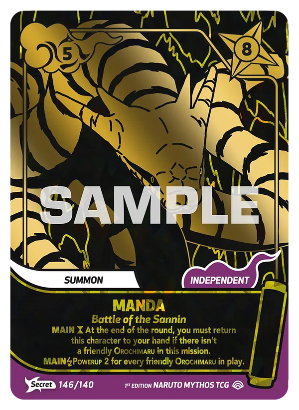 146/140 - Manda - Le Duel des Sannin — Carte Naruto Mythos Shinobi Shiren - Set 2 Éd.1 146/140