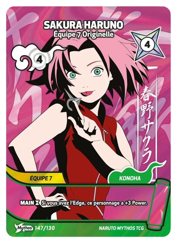147/130 - Sakura Haruno - Équipe 7 originelle — Carte Naruto Mythos Konoha Shidō - Set 1 Éd.2 147/130