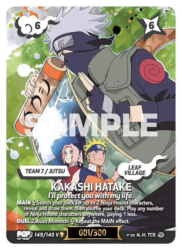 149/140 - Kakashi Hatake - « Je vous protégerai au péril de ma vie. » — Carte Naruto Mythos Shinobi Shiren - Set 2 Éd.1 149/140