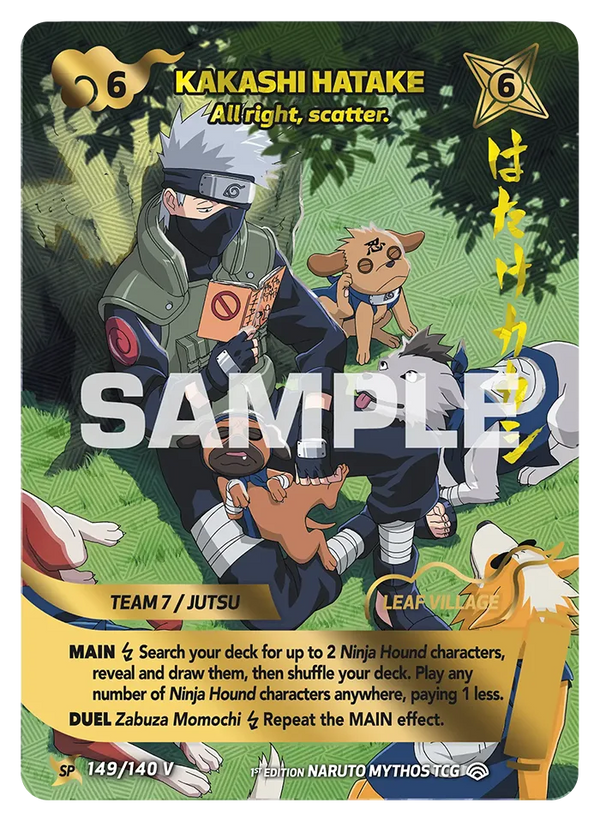 149/140 - Kakashi Hatake - « Très bien, dispersion. » — Carte Naruto Mythos Shinobi Shiren - Set 2 Éd.1 149/140