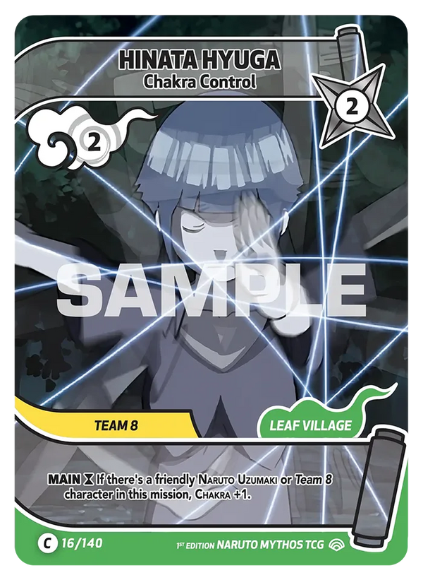 016/140 - Hinata Hyûga - Contrôle du Chakra — Carte Naruto Mythos Shinobi Shiren - Set 2 Éd.1 016/140