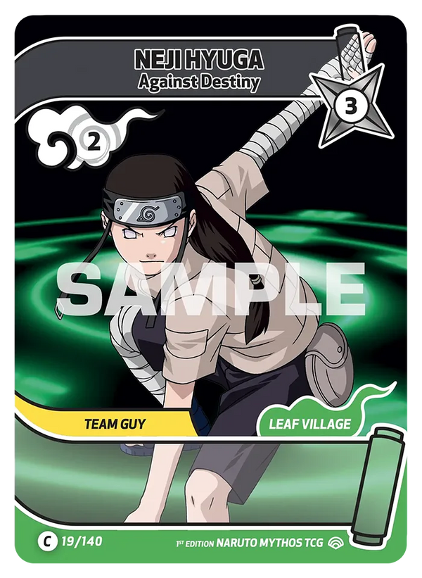 019/140 - Neji Hyûga - Contre le Destin — Carte Naruto Mythos Shinobi Shiren - Set 2 Éd.1 019/140