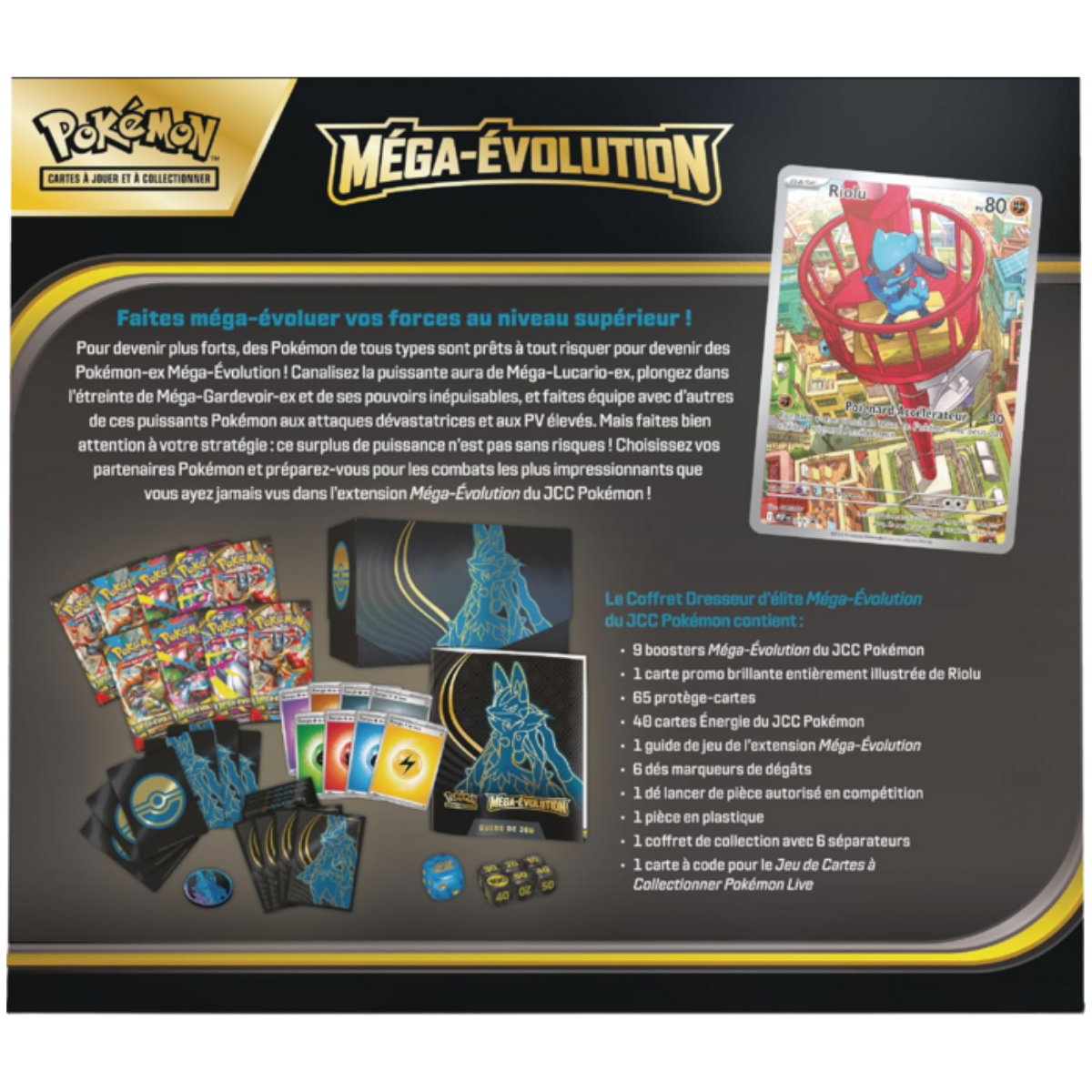 Coffret Dresseur d'Élite Méga-Évolution Méga-Lucario (Mega Lucario) — Verso