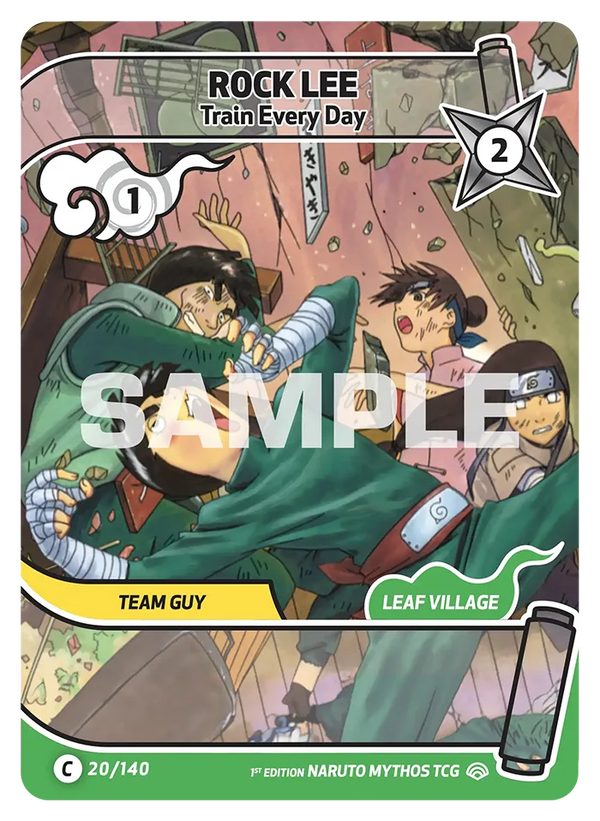 020/140 - Rock Lee - S'Entraîner Chaque Jour — Carte Naruto Mythos Shinobi Shiren - Set 2 Éd.1 020/140