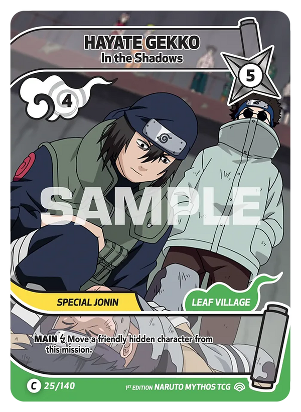 025/140 - Hayate Gekkô - Dans l'Ombre — Carte Naruto Mythos Shinobi Shiren - Set 2 Éd.1 025/140