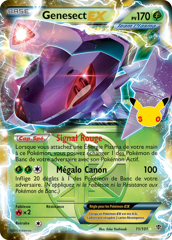 011/101 - Genesect EX — Carte Pokémon 30e Anniversaire A004/128