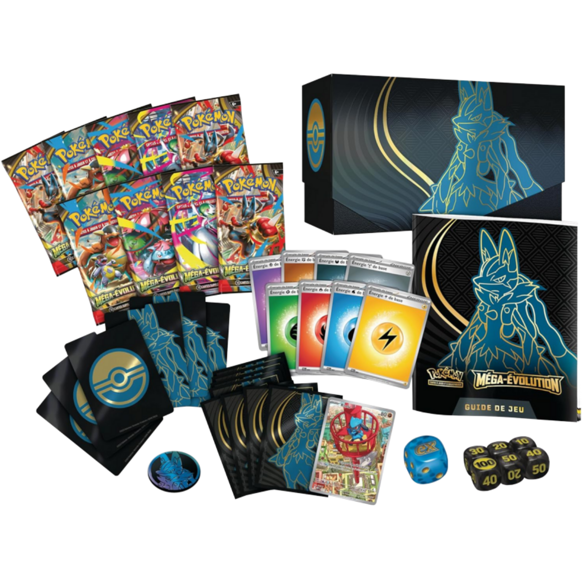 Coffret Dresseur d'Élite Méga-Évolution Méga-Lucario (Mega Lucario) — Contenu
