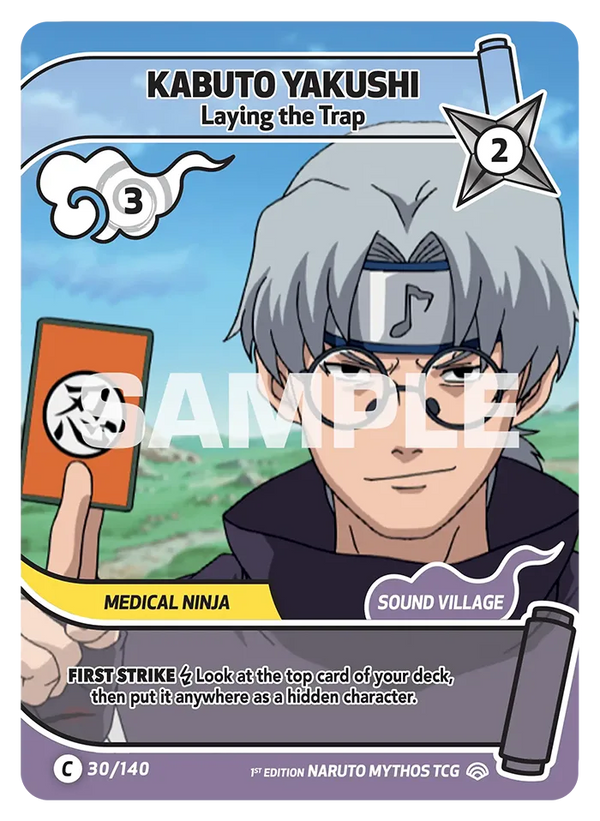 030/140 - Kabuto Yakushi - Tendre le Piège — Carte Naruto Mythos Shinobi Shiren - Set 2 Éd.1 030/140