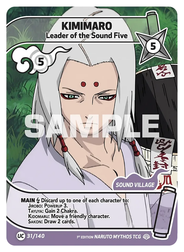 031/140 - Kimimaro - Chef des Cinq du Son — Carte Naruto Mythos Shinobi Shiren - Set 2 Éd.1 031/140