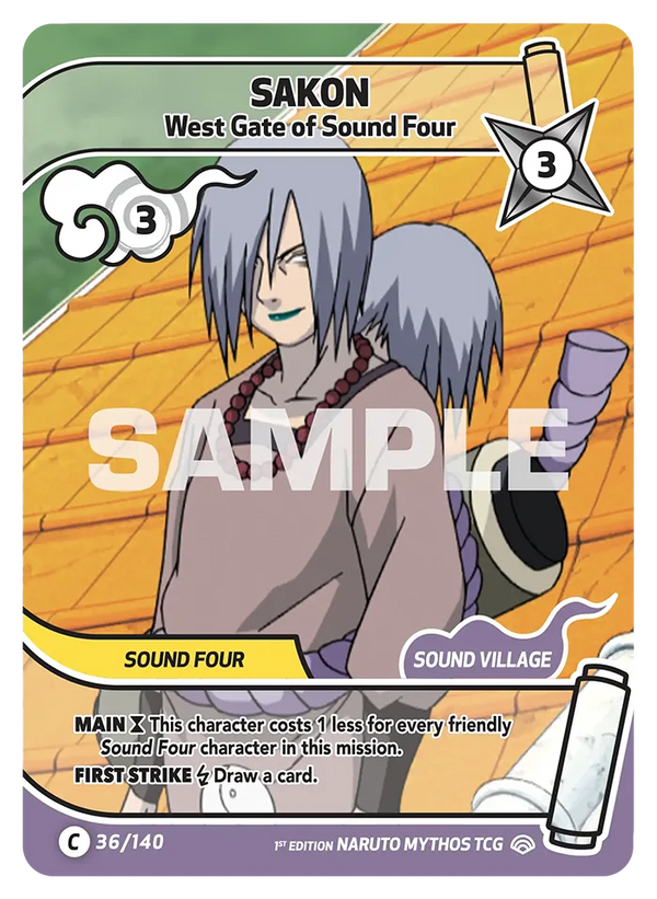 036/140 - Sakon - Porte Ouest du Quartet d'Oto — Carte Naruto Mythos Shinobi Shiren - Set 2 Éd.1 036/140