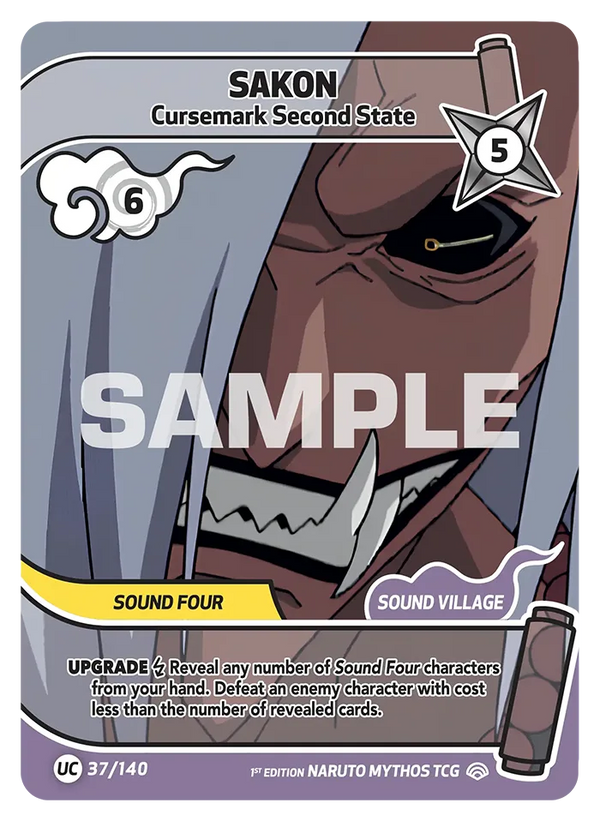 037/140 - Sakon - Sceau Maudit Niveau 2 — Carte Naruto Mythos Shinobi Shiren - Set 2 Éd.1 037/140