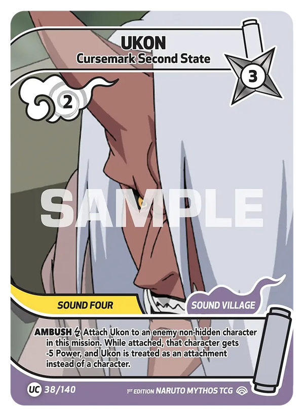 038/140 - Ukon - Sceau Maudit Niveau 2 — Carte Naruto Mythos Shinobi Shiren - Set 2 Éd.1 038/140