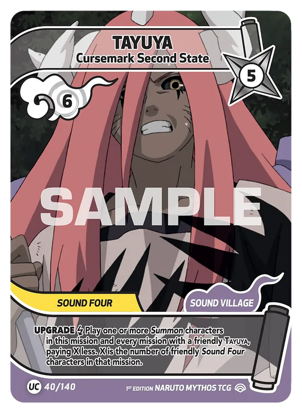 040/140 - Tayuya - Sceau Maudit Niveau 2 — Carte Naruto Mythos Shinobi Shiren - Set 2 Éd.1 040/140