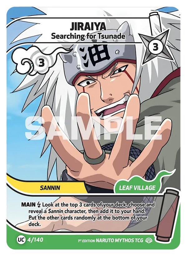 004/140 - Jiraya - À la Recherche de Tsunade — Carte Naruto Mythos Shinobi Shiren - Set 2 Éd.1 004/140