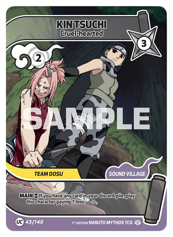 043/140 - Kin Tsuchi - Au Cœur Cruel — Carte Naruto Mythos Shinobi Shiren - Set 2 Éd.1 043/140