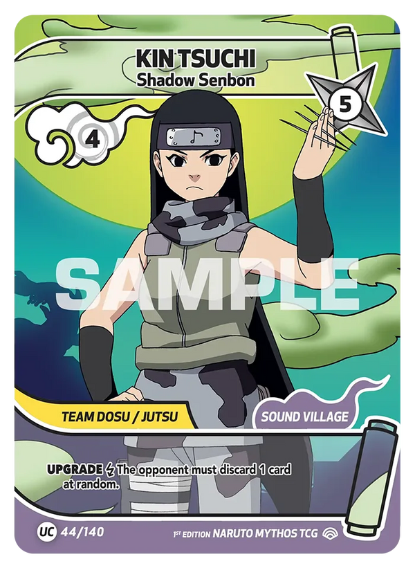 044/140 - Kin Tsuchi - Senbon de l'Ombre — Carte Naruto Mythos Shinobi Shiren - Set 2 Éd.1 044/140