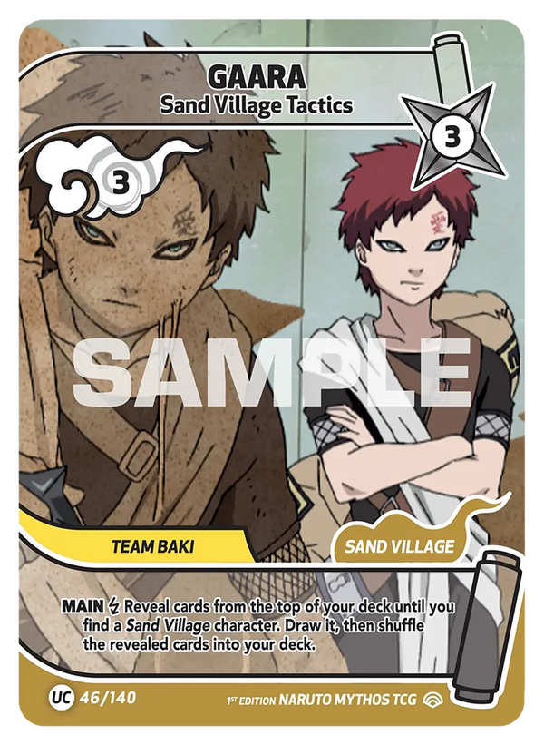 046/140 - Gaara - Tactiques de Suna — Carte Naruto Mythos Shinobi Shiren - Set 2 Éd.1 046/140